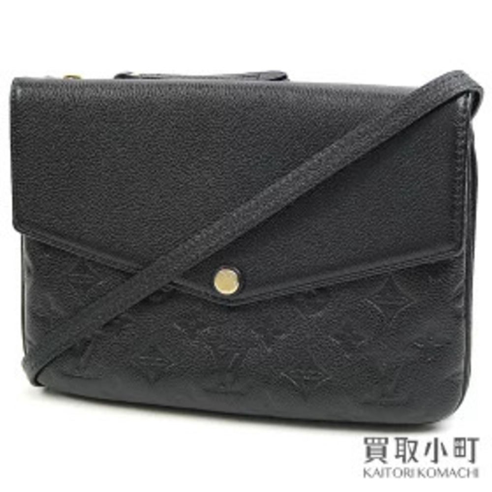 Louis Vuitton Twice Empreinte Noir Black Calf Leather Bag Crossbody LV
